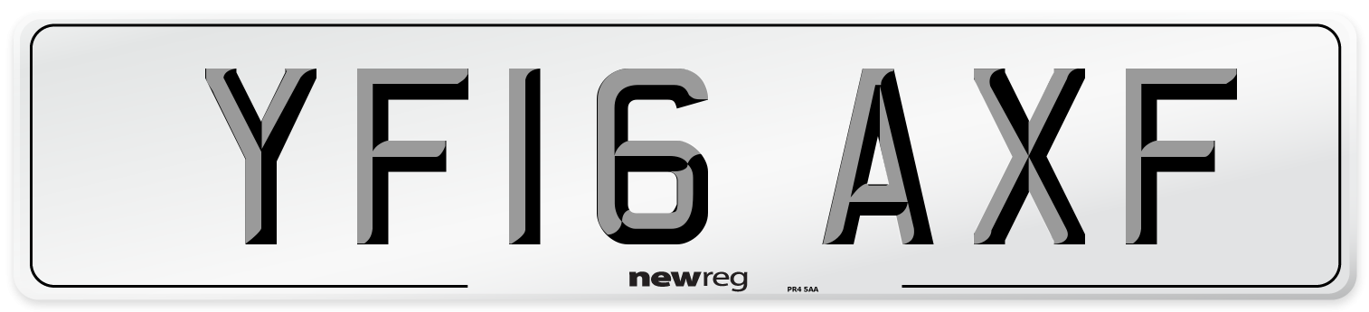 YF16 AXF Number Plate from New Reg